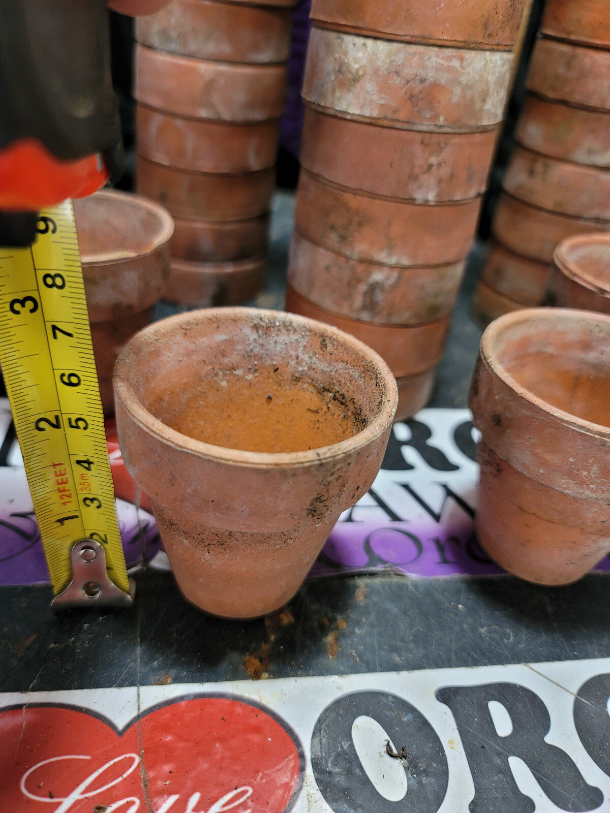 Used Set of 24 - 2” terracotta pots