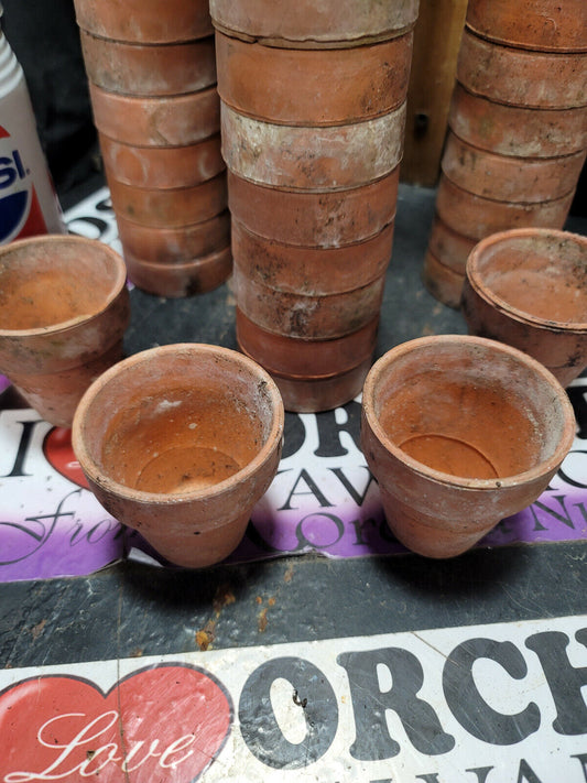 Used Set of 24 - 2” terracotta pots